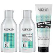 Redken Acidic Bonding Curls Shampoo Conditioner and Sculpting Curl Gel...