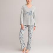 Pijama estampado, algodón, manga larga