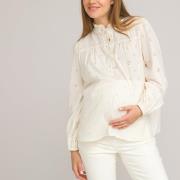 Blusa de embarazo, bordado inglés