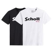 Lote de 2 camisetas de cuello redondo con logo Schott