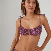 Sujetador de bikini tipo top, estampado de flores