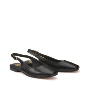 Bailarinas planas slingback de piel