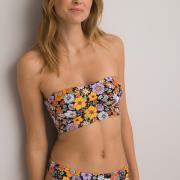 Sujetador de bikini bandeau, estampado de flores