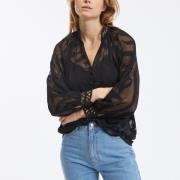 Blusa transparente con cuello en pico LISON